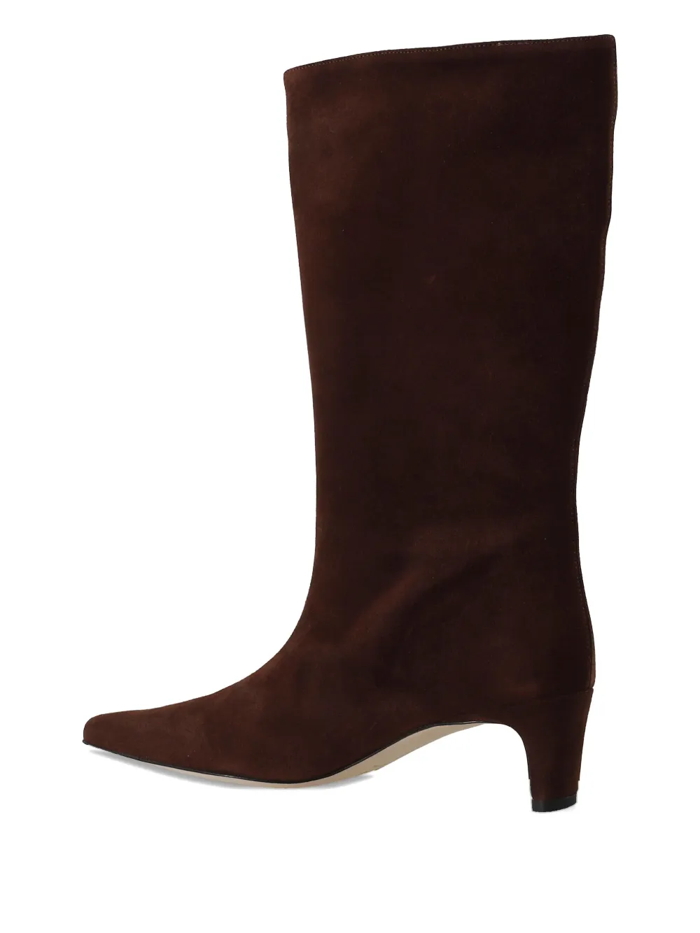 Staud 55mm Leather Pointed-toe Boots In Brown