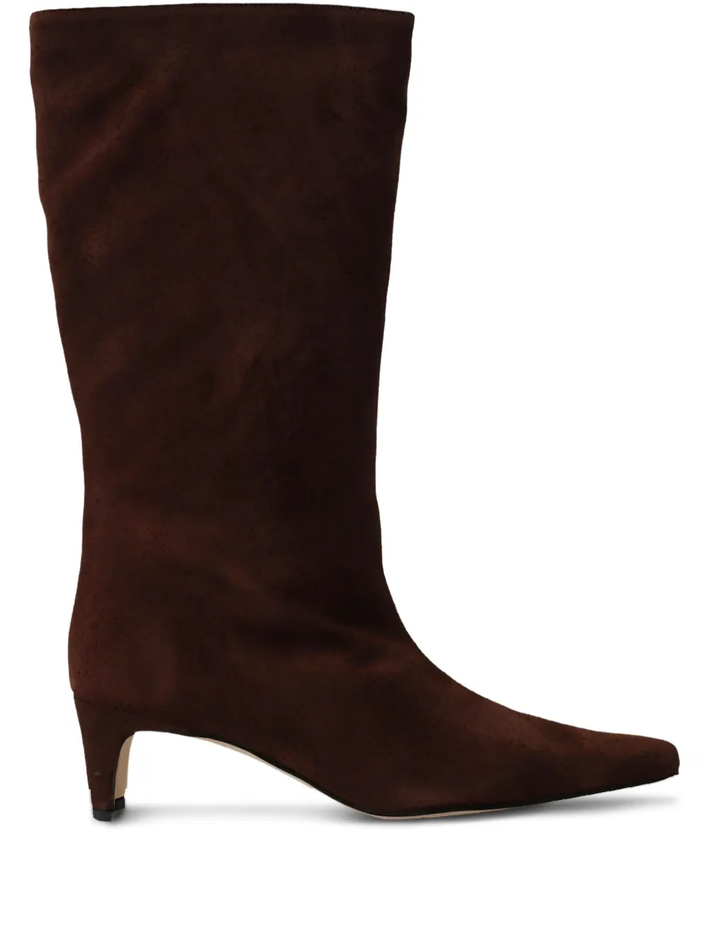 STAUD 55mm leather pointed-toe boots Brown