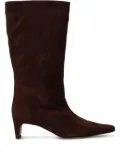 STAUD 55mm leather pointed-toe boots - Brown