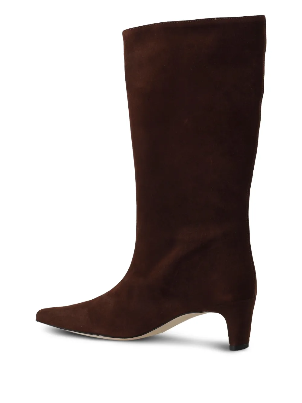 STAUD 55mm leather pointed-toe boots Brown