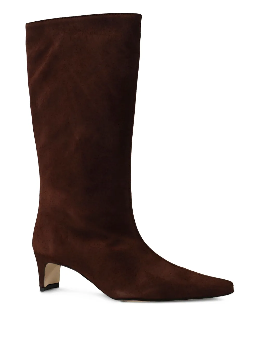 STAUD 55mm leather pointed-toe boots Brown