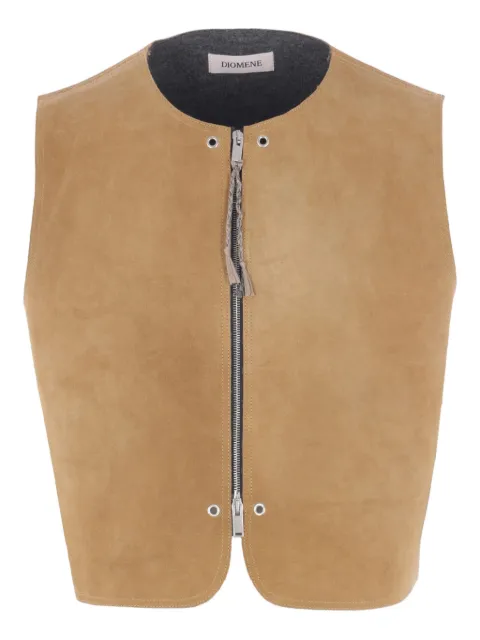 Diomene suede double-slider zip vest