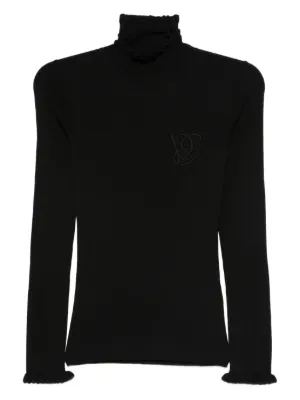 Moncler タートルネック リブトップ | ブラック | FARFETCH JP