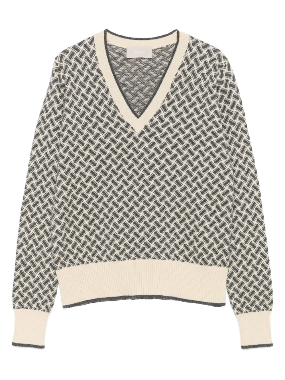 Drumohr v-neck cashmere sweater | Neutrals | Image 1