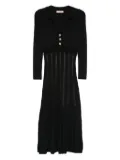 TWINSET pleated button-embellished midi dress - Black