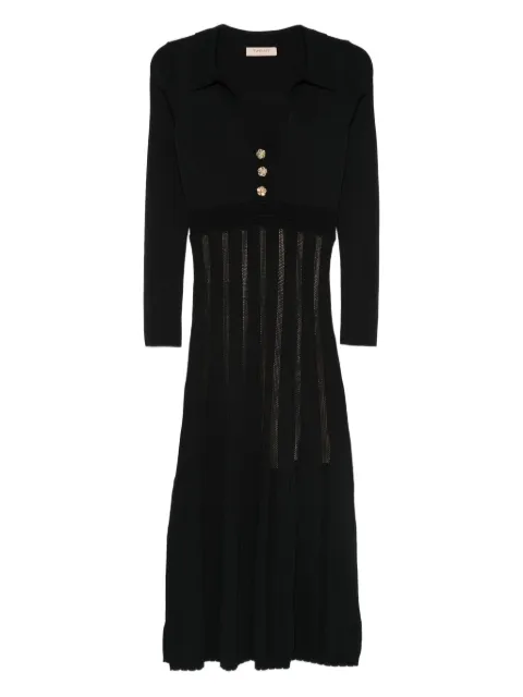 TWINSET pleated button-embellished midi dress
