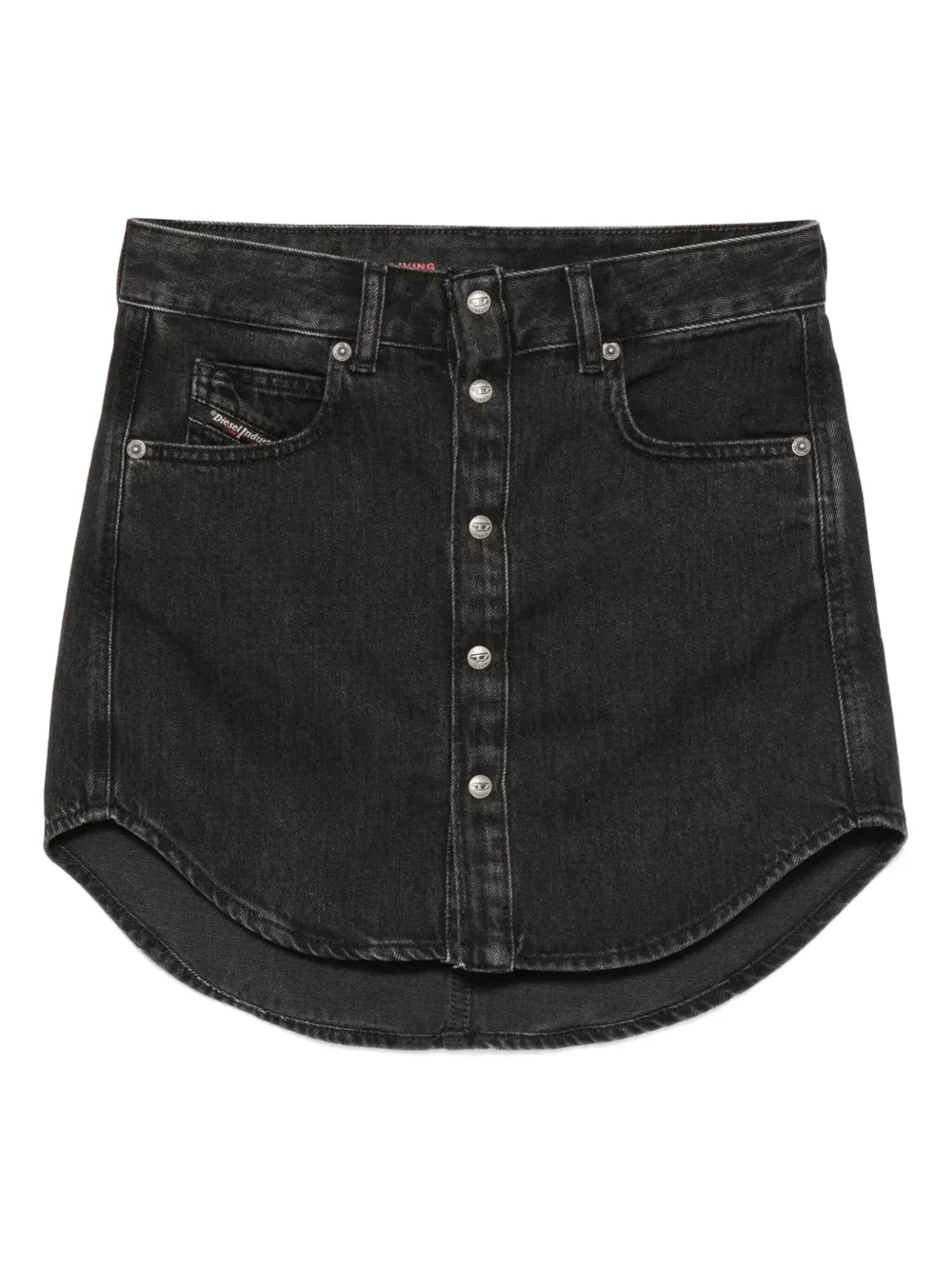 Diesel Denim mini-rok met knopen Zwart