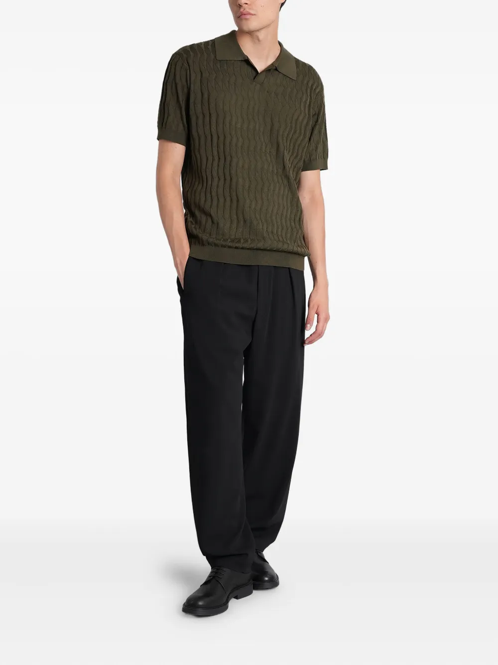 Emporio Armani Poloshirt met textuur - Groen