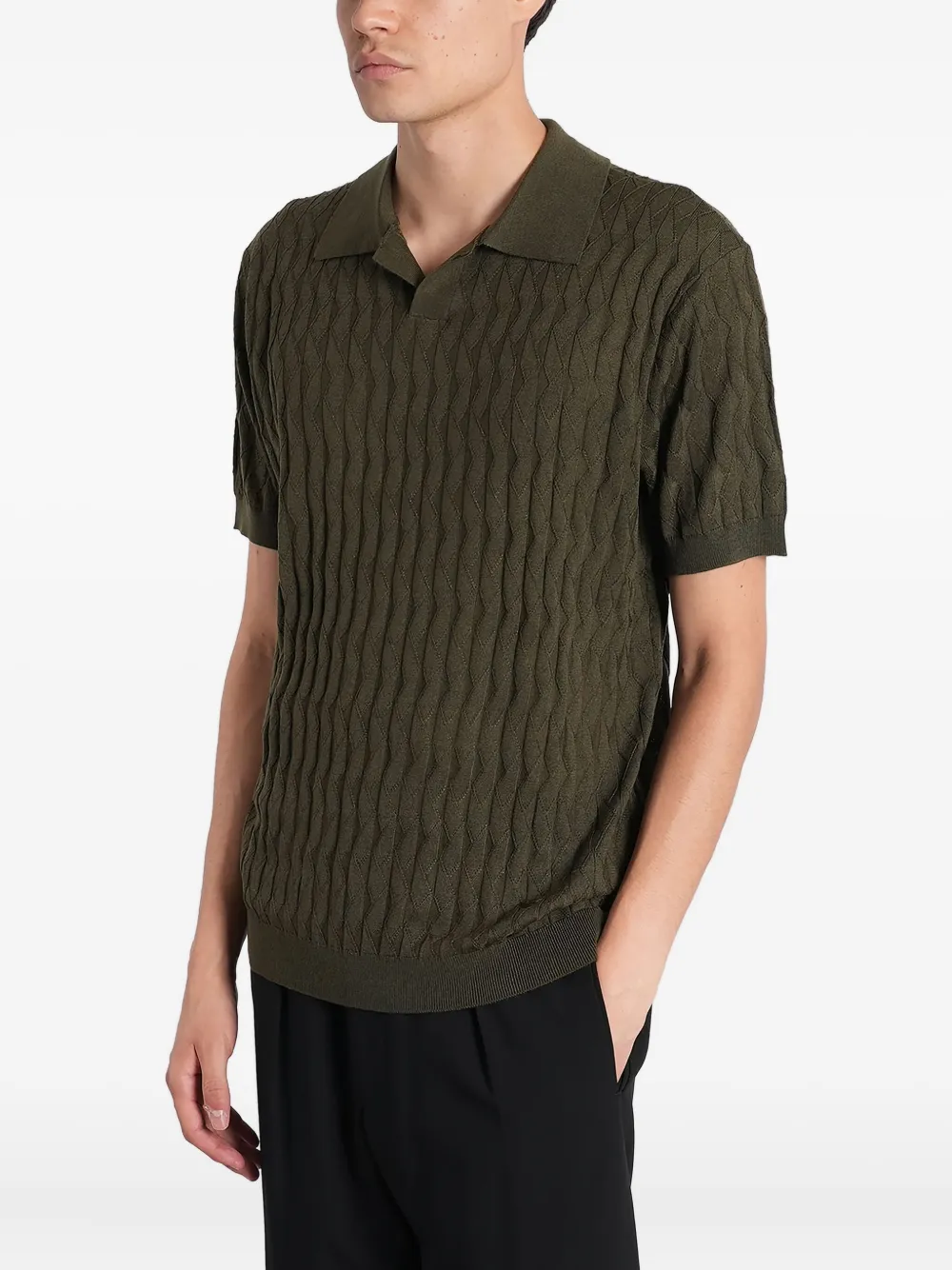 Emporio Armani Poloshirt met textuur Groen
