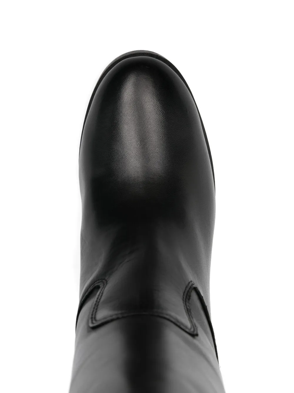 Julie Dee V-detail leather boots Black