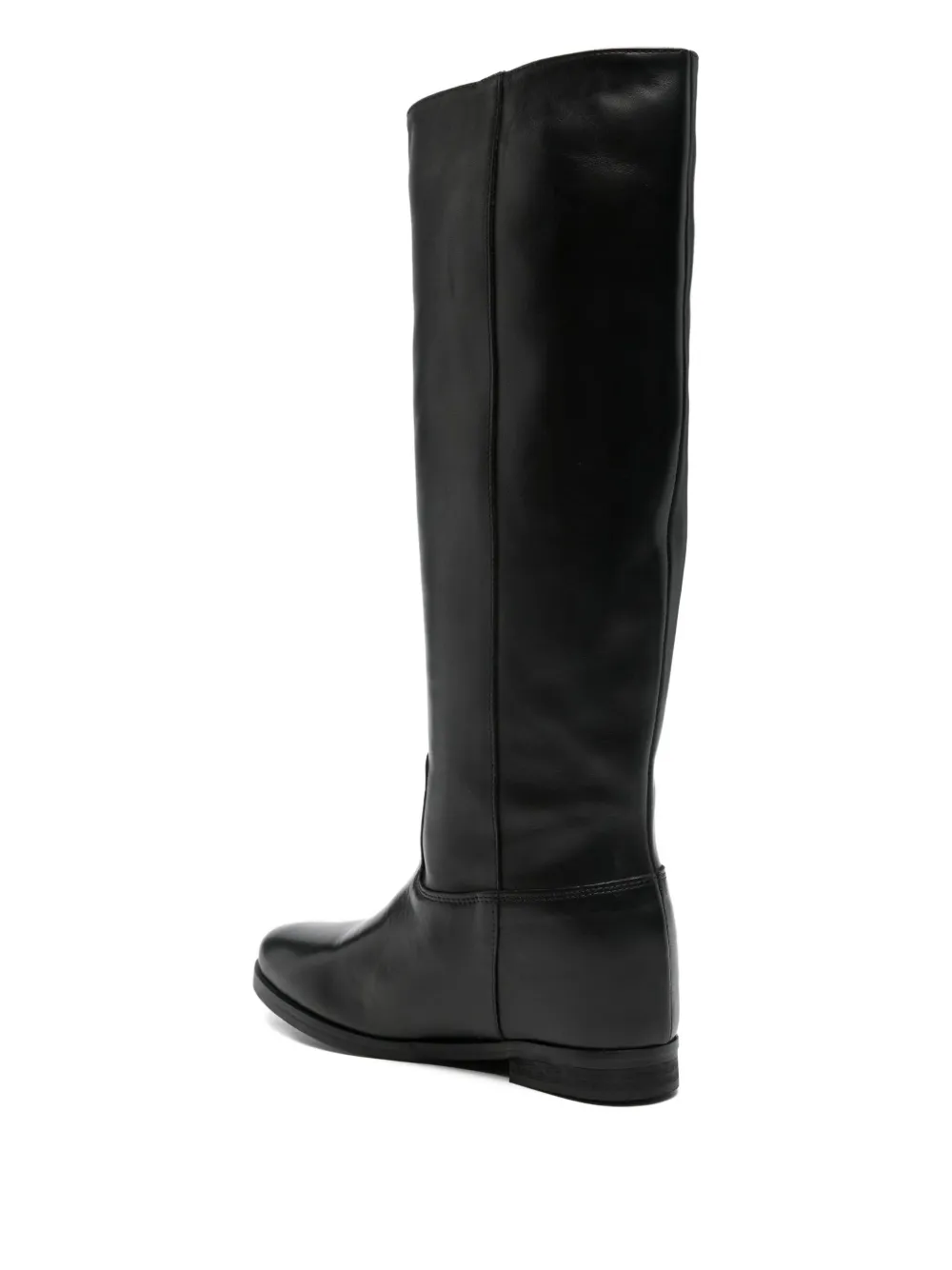 Julie Dee V-detail leather boots Black