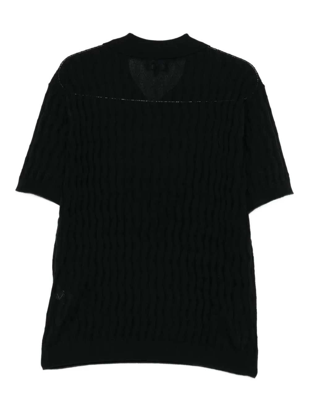 Emporio Armani textured polo shirt Zwart