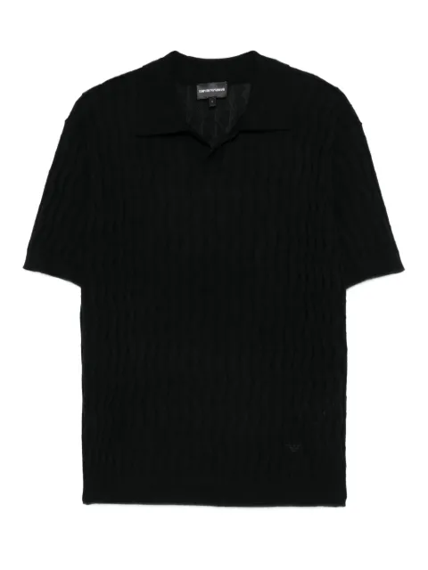 Emporio Armani textured polo shirt