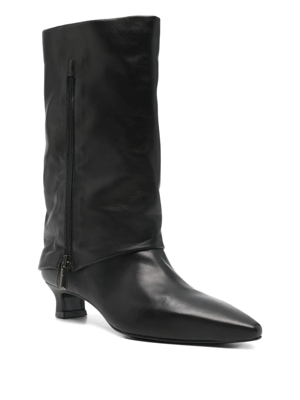 The Seller Low Heels Ankle Boots In Black Leather In Black