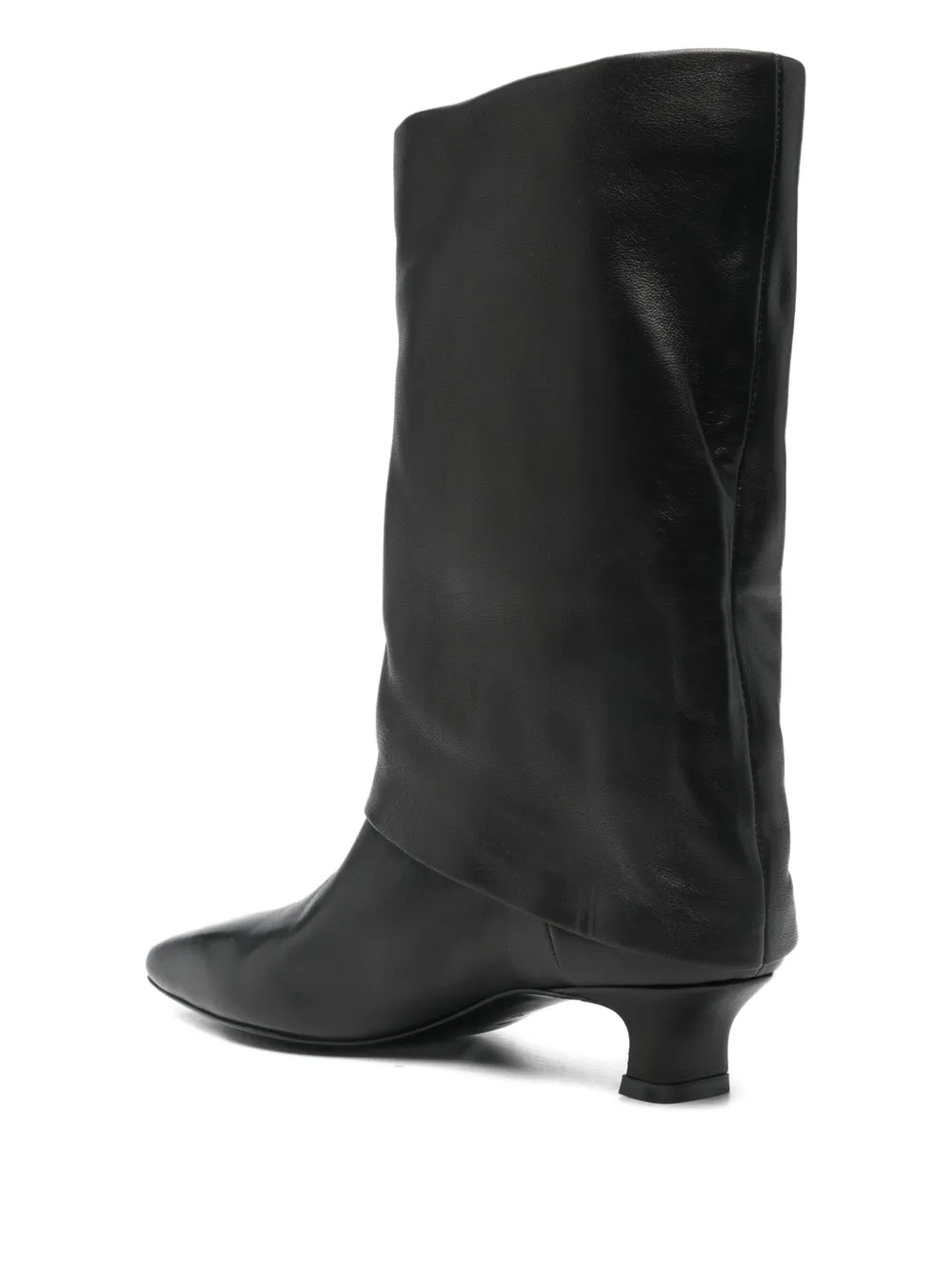 The Seller Low Heels Ankle Boots In Black Leather In Black