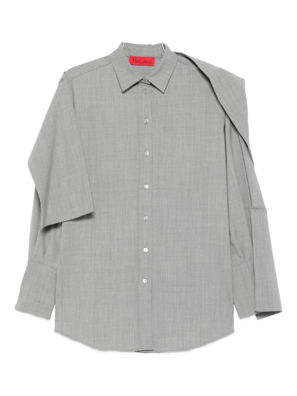 The Latest Sleeve Button-front Shirt In Gray