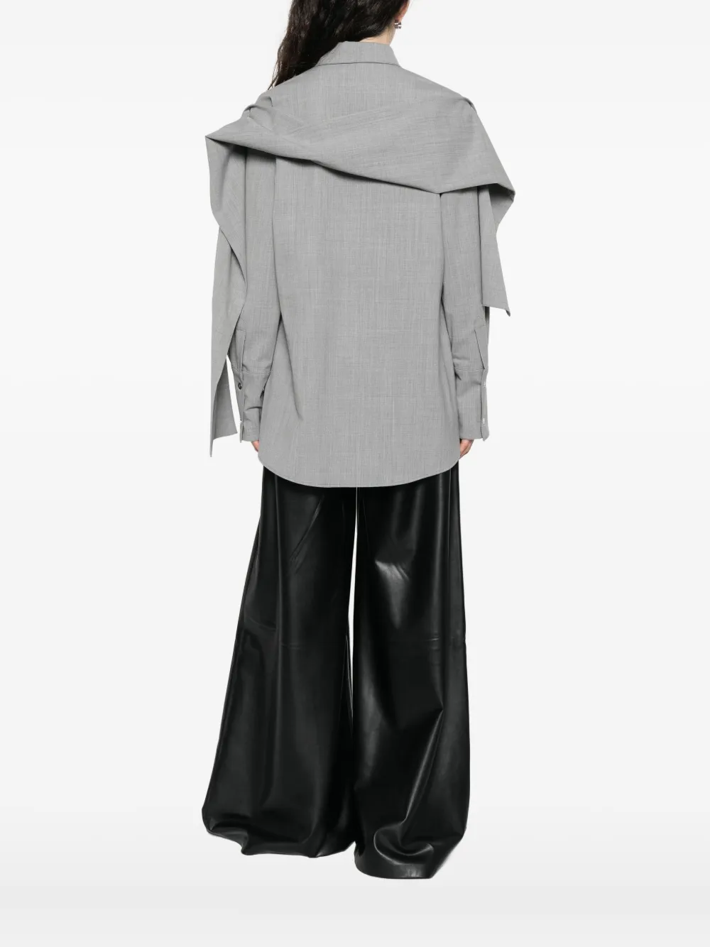 The Latest Sleeve Button-front Shirt In Gray