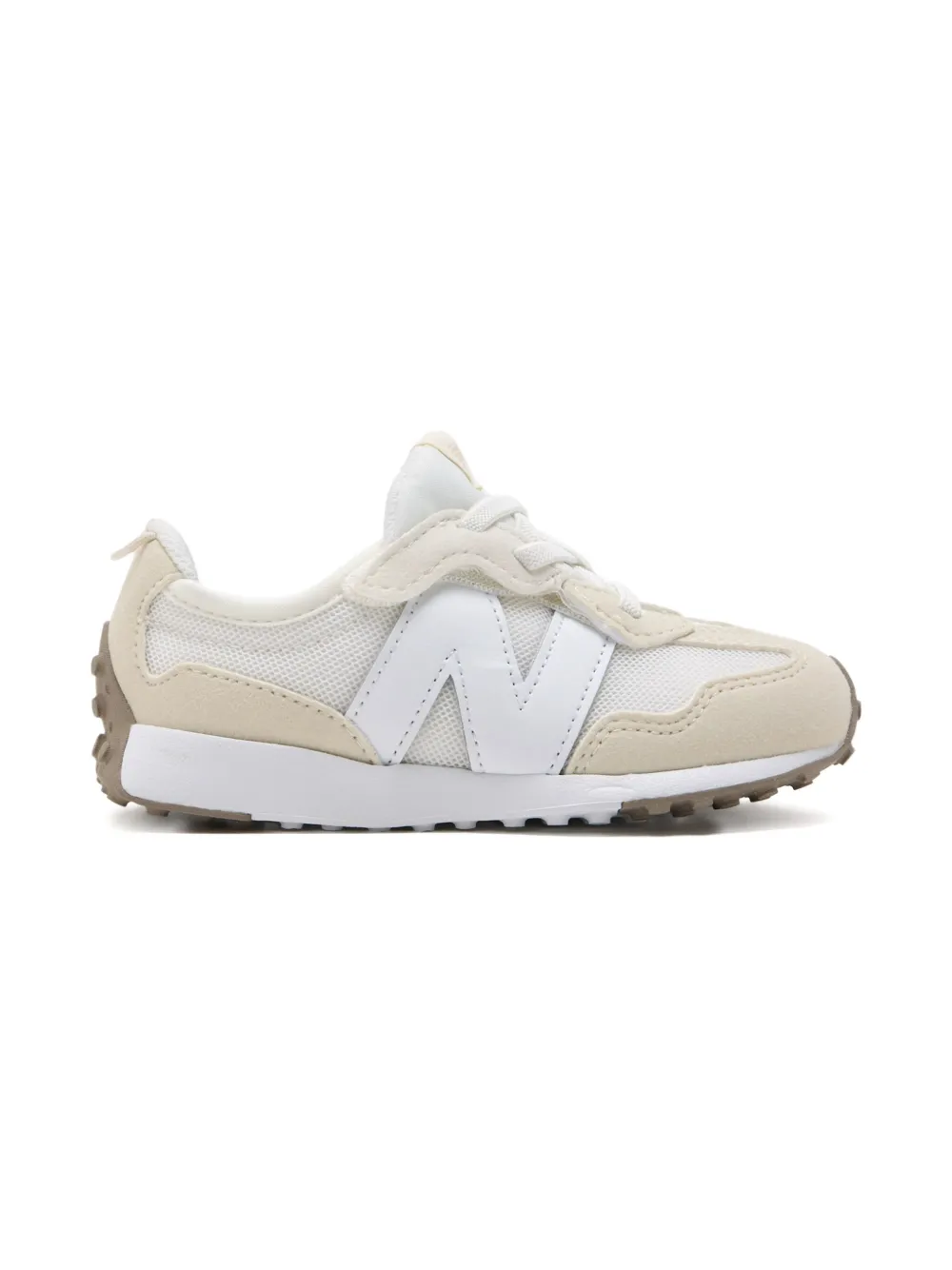 New Balance Kids 327 mesh suede sneakers White