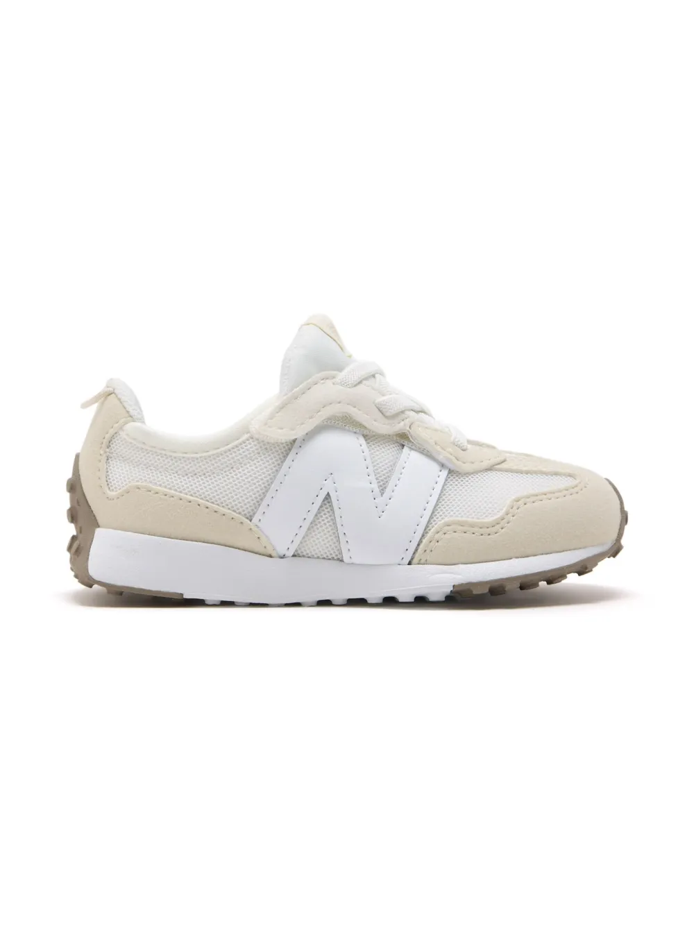 New Balance Kids 327 mesh suede sneakers White