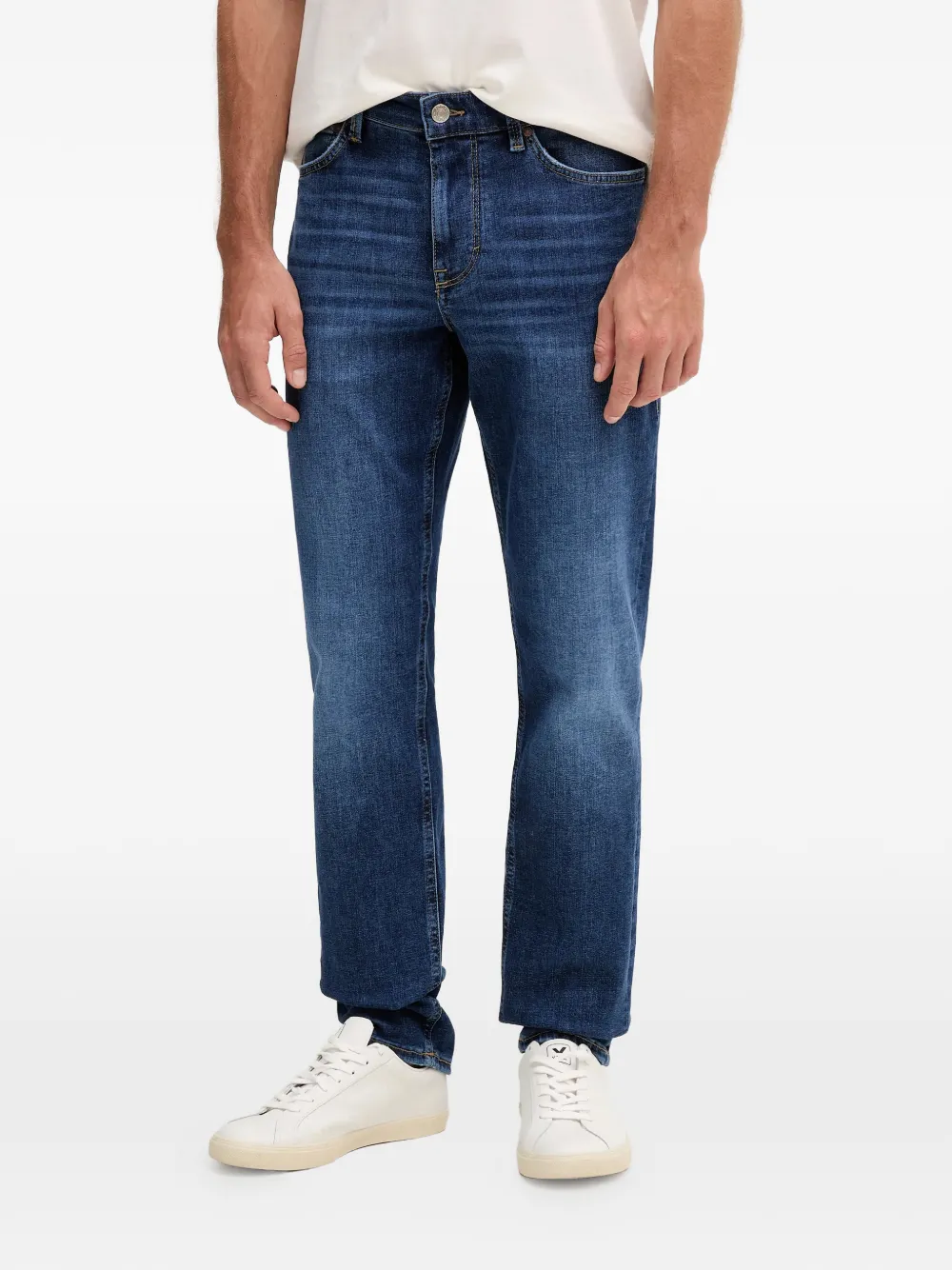 Joop! logo-patch denim jeans - Blu