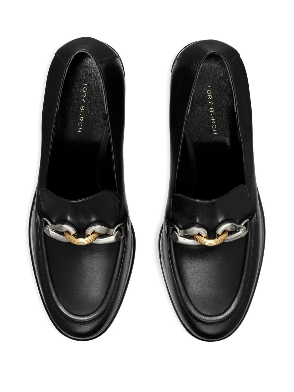 Tory Burch 55mm chain-embellished heeled loafers Black