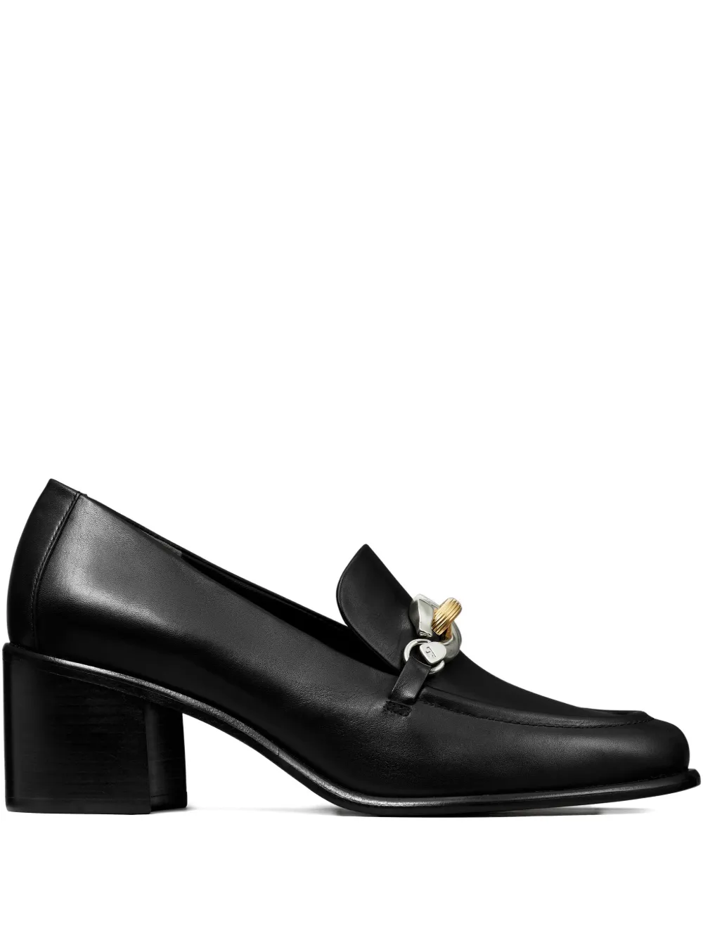 Tory Burch 55mm chain-embellished heeled loafers Black