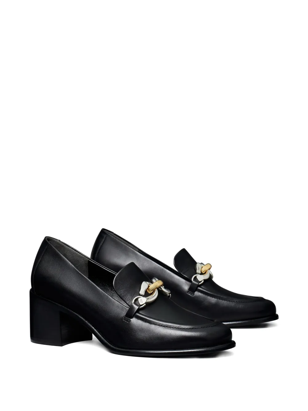 Tory Burch 55mm chain-embellished heeled loafers Black