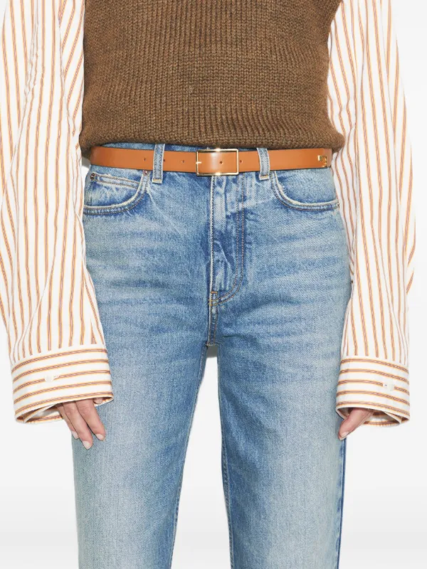 Tory Burch logo-buckle Leather Belt | Orange | FARFETCH CA