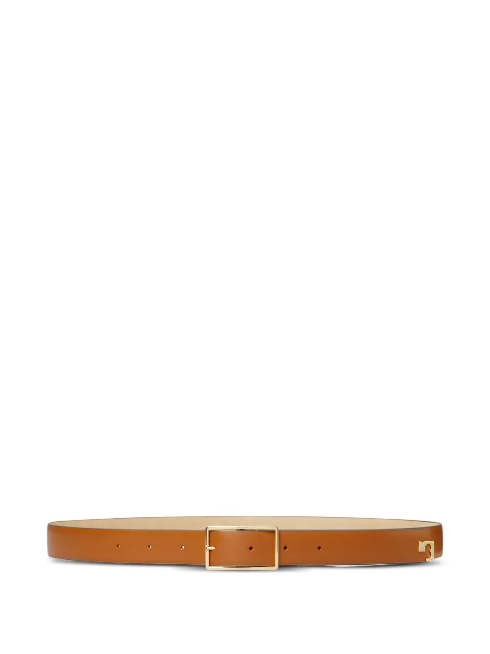 Tory Burch Logo-buckle Leather Belt In Brown