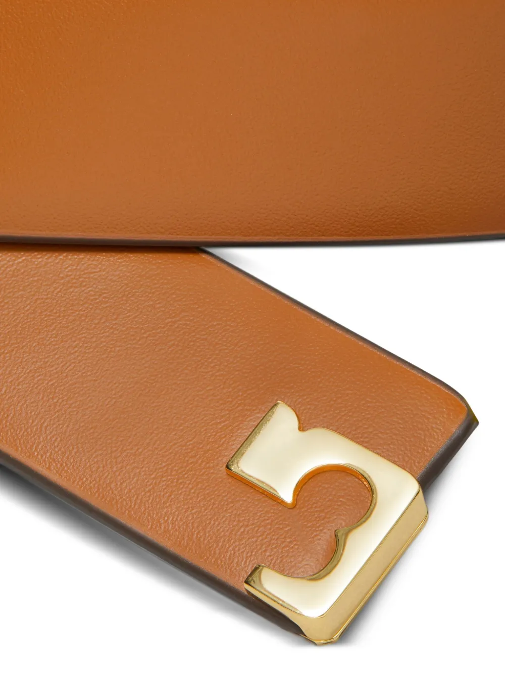 Tory Burch Logo-buckle Leather Belt In Brown