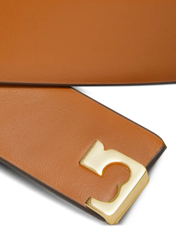 Tory Burch ロゴバックル レザーベルト | オレンジ | FARFETCH JP