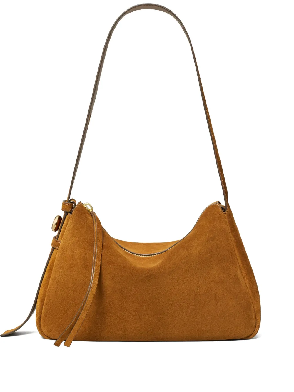 Tory Burch Romy Suede Shoulder Bag In Brown