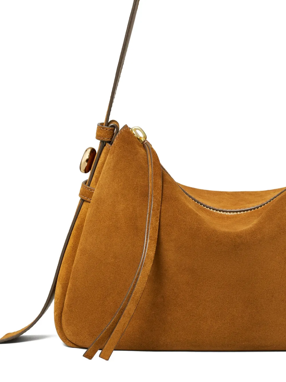 Tory Burch Romy suède schoudertas Bruin