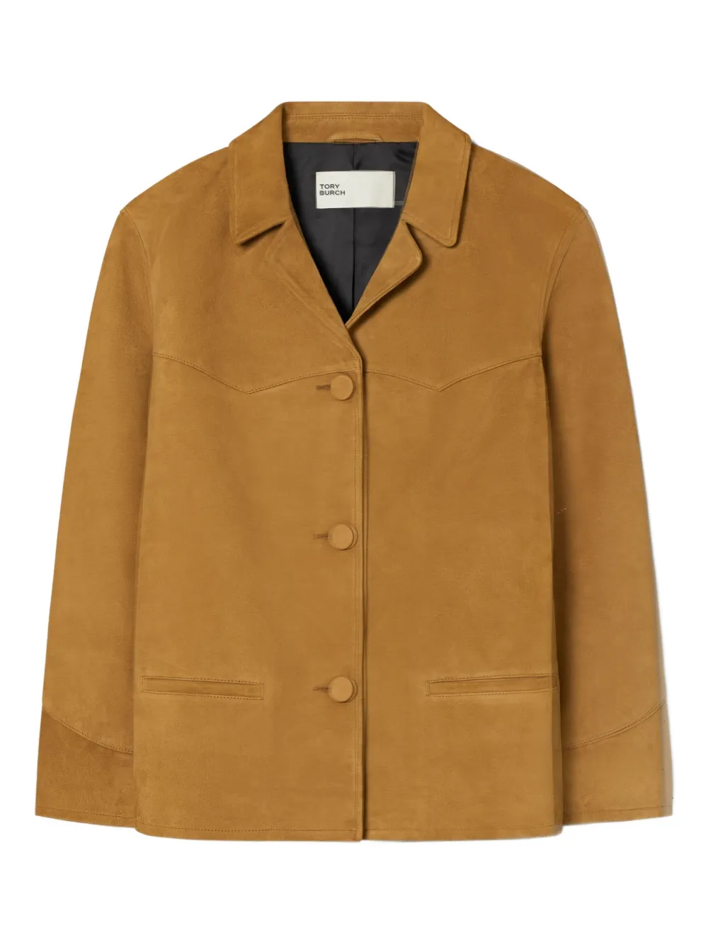 Tory Burch Single-breasted Suede Blazer In Brown