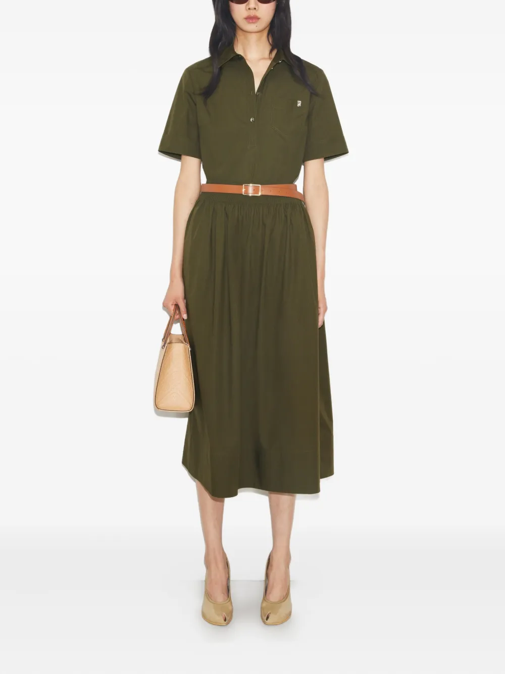 Tory Burch Plooirok met elastische tailleband Groen
