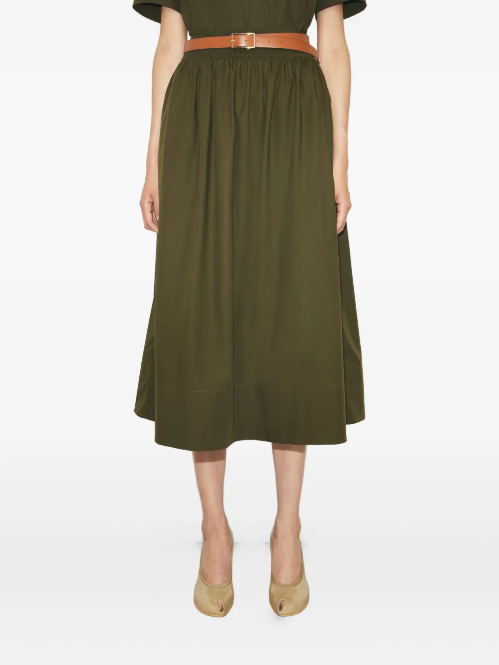 Tory Burch Plooirok met elastische tailleband Groen