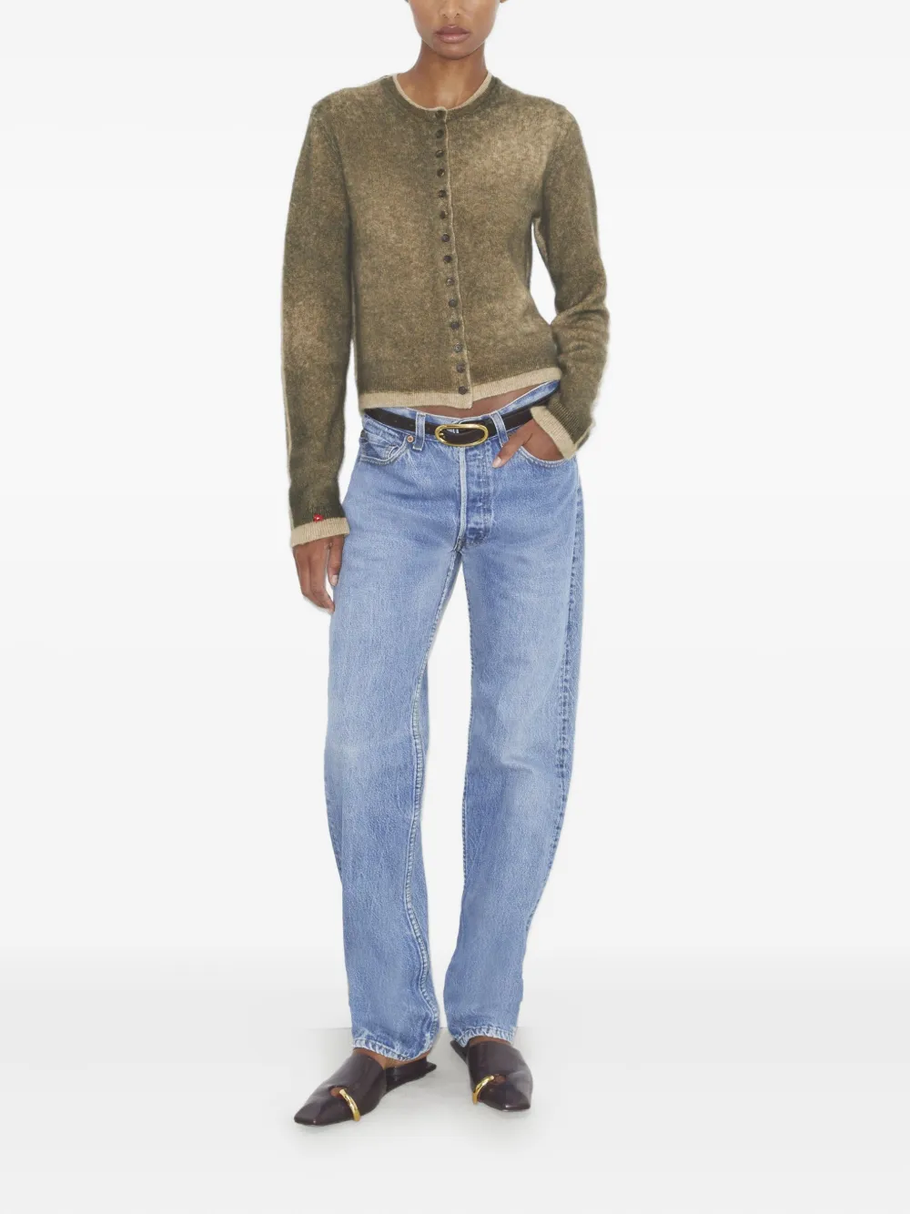 Tory Burch Round-neck Cardigan In Green