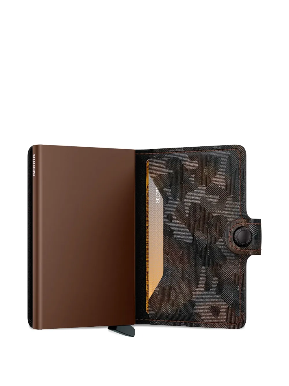 Secrid Leren pasjeshouder met camouflageprint Bruin