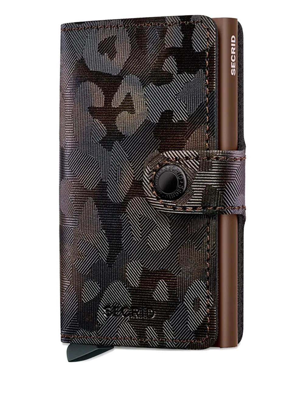 Secrid Leather Camouflage Cardholder In Brown