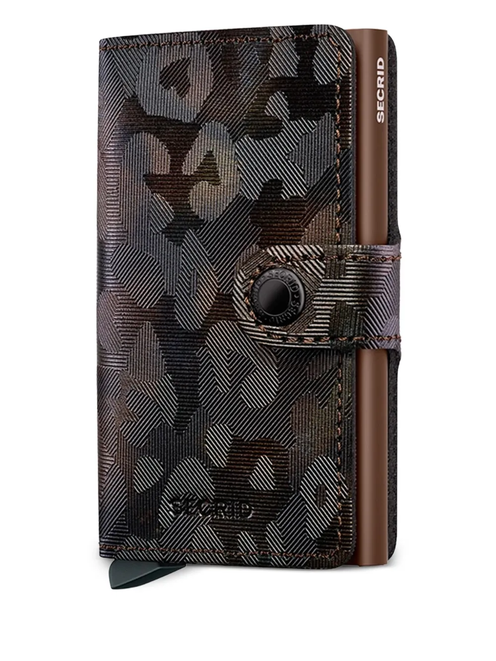 Secrid Leren pasjeshouder met camouflageprint Bruin
