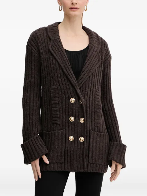 Silvian Heach ribbed double-breasted cardigan