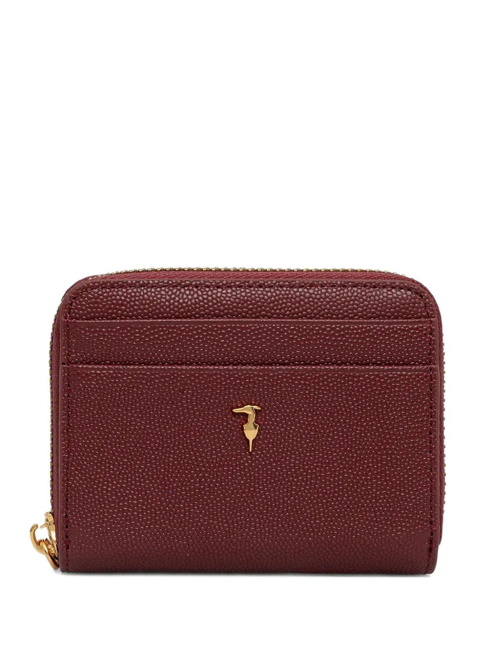 Trussardi Zip-around Leather Wallet In Red