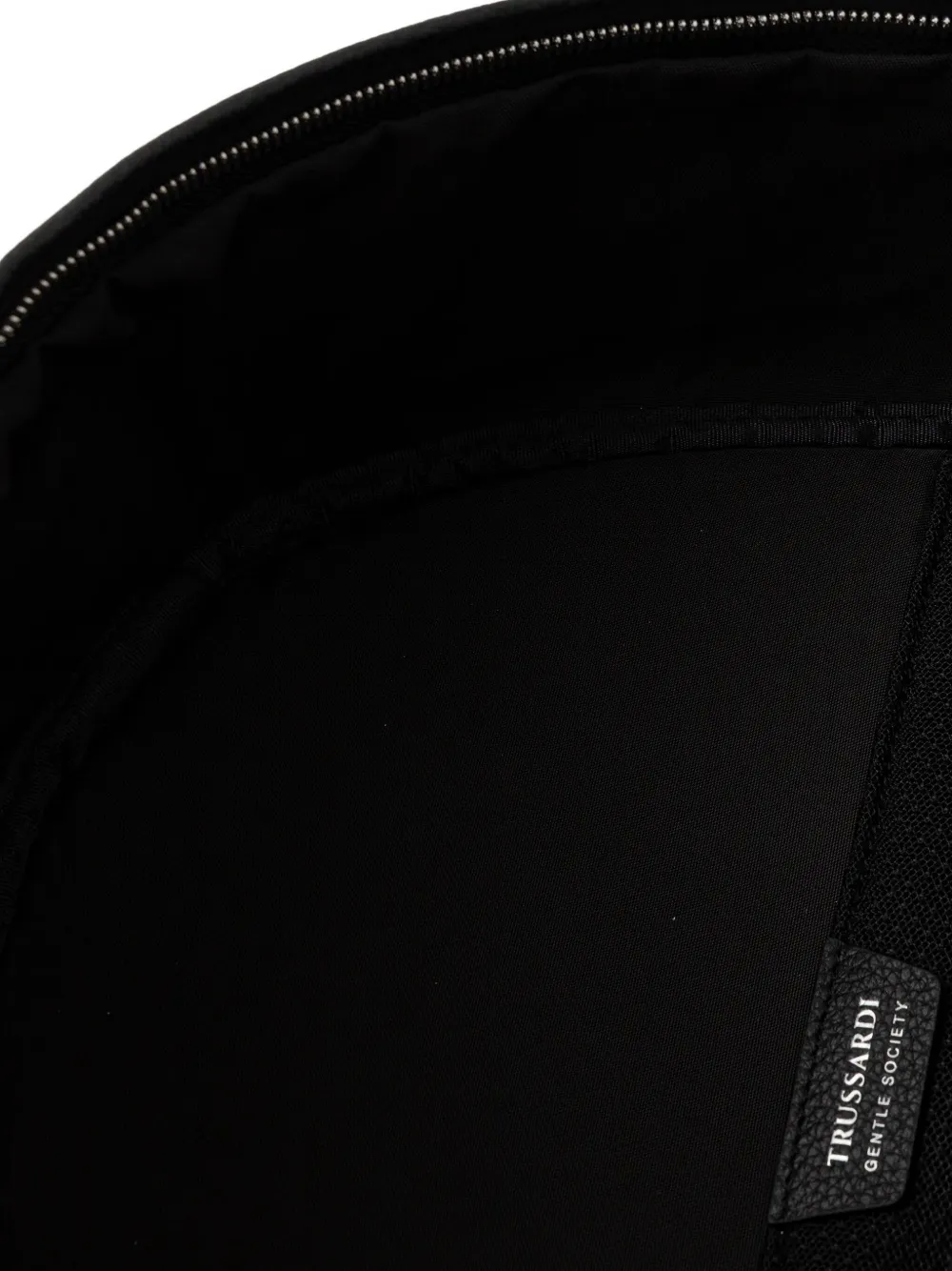 Trussardi Leren rugzak met logoplakkaat Zwart