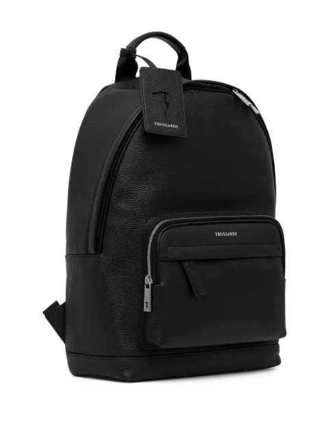 Trussardi leather logo-plaque backpack