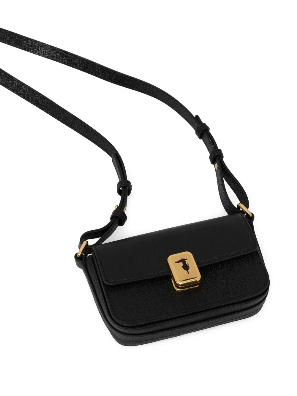 Trussardi Cameo leren mini-crossbodytas Zwart