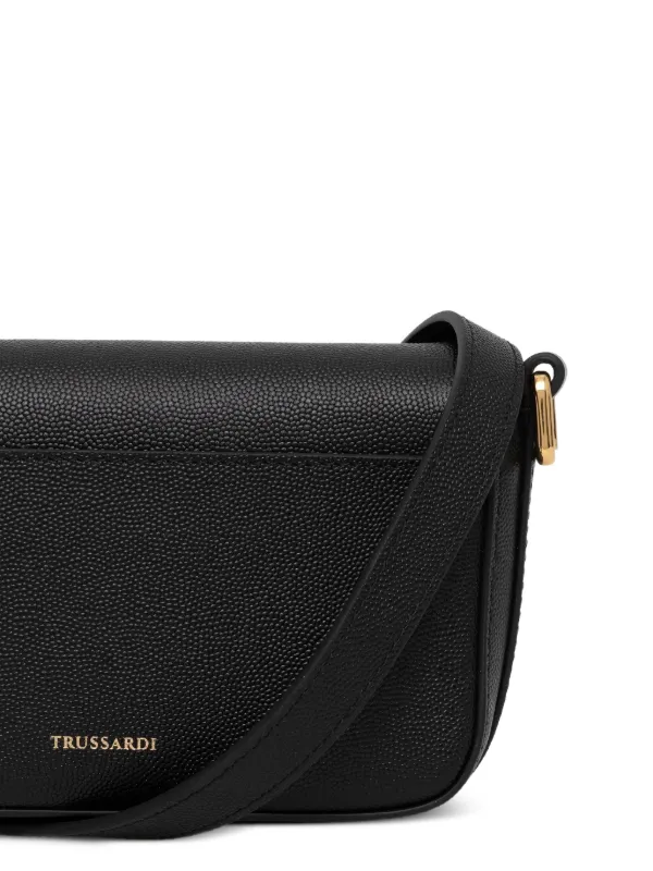 Trussardi Mini Sac à Bandoulière Camelia En Cuir Noir FARFETCH FR