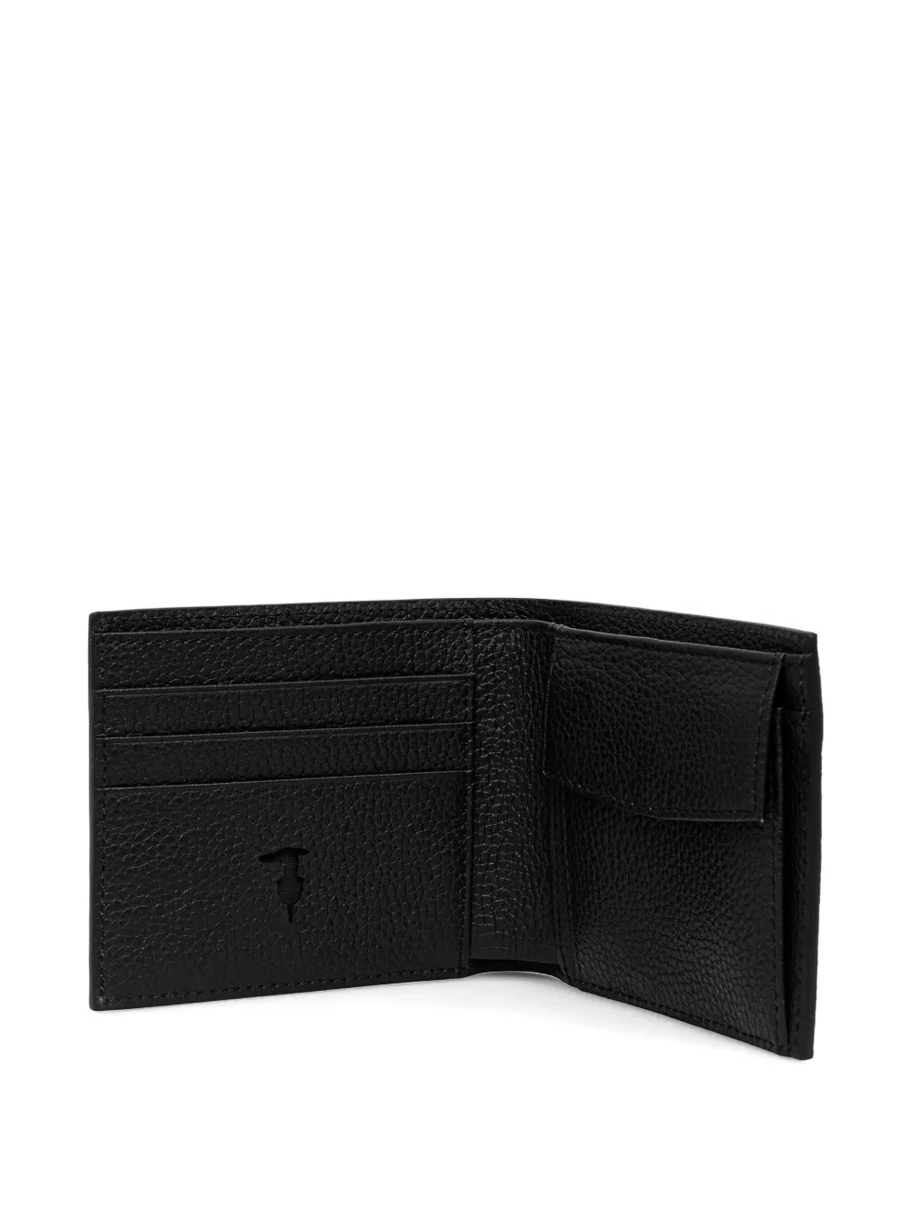 Trussardi Cartera leren portemonnee met logo Zwart