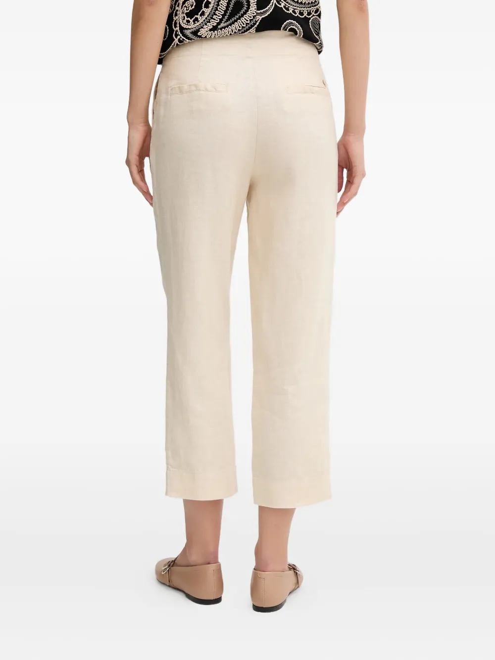 Pedro Del Hierro Cropped Linen Trousers In Neutral