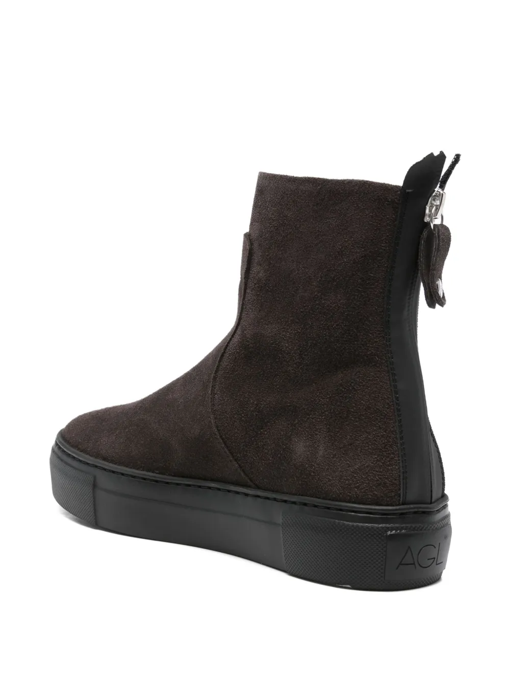 AGL 35mm zip-detail ankle boots Brown