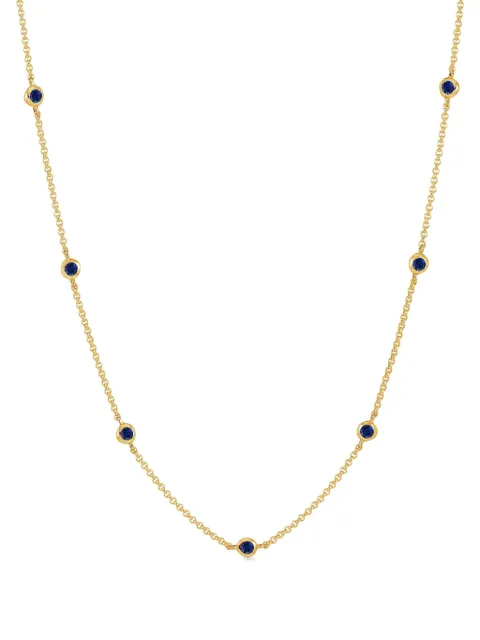 DOWER AND HALL 18K yellow gold vermeil sapphire chain necklace